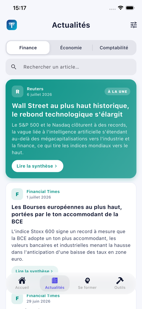 Actualités finance et économie résumées